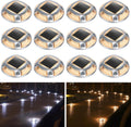 Solar Driveway Lights Outdoor 12 Pack - Dual Color, Heavy Duty
