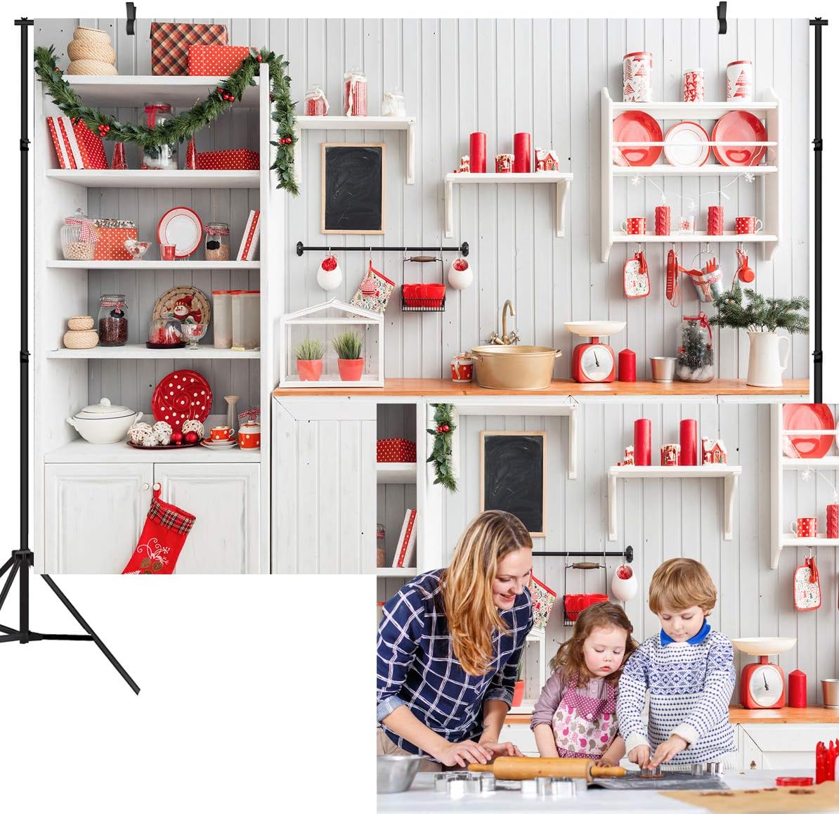 Christmas Backdrop for Indoor Photography - 10X8FT Decor