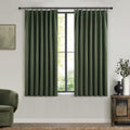 Olive Green Pinch Pleated Cafe Blackout Curtains for Small Windows