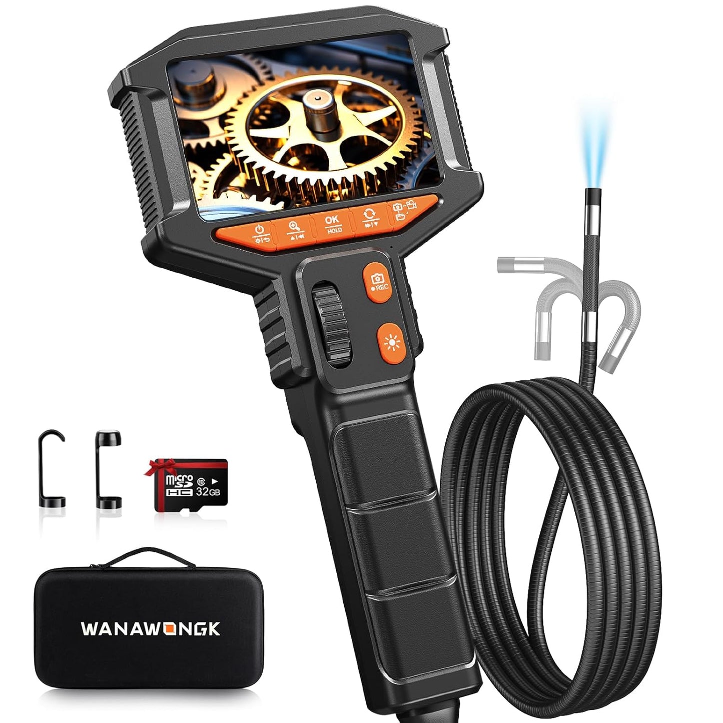 Two-Way Articulating Borescope Camera for Automotive Inspections