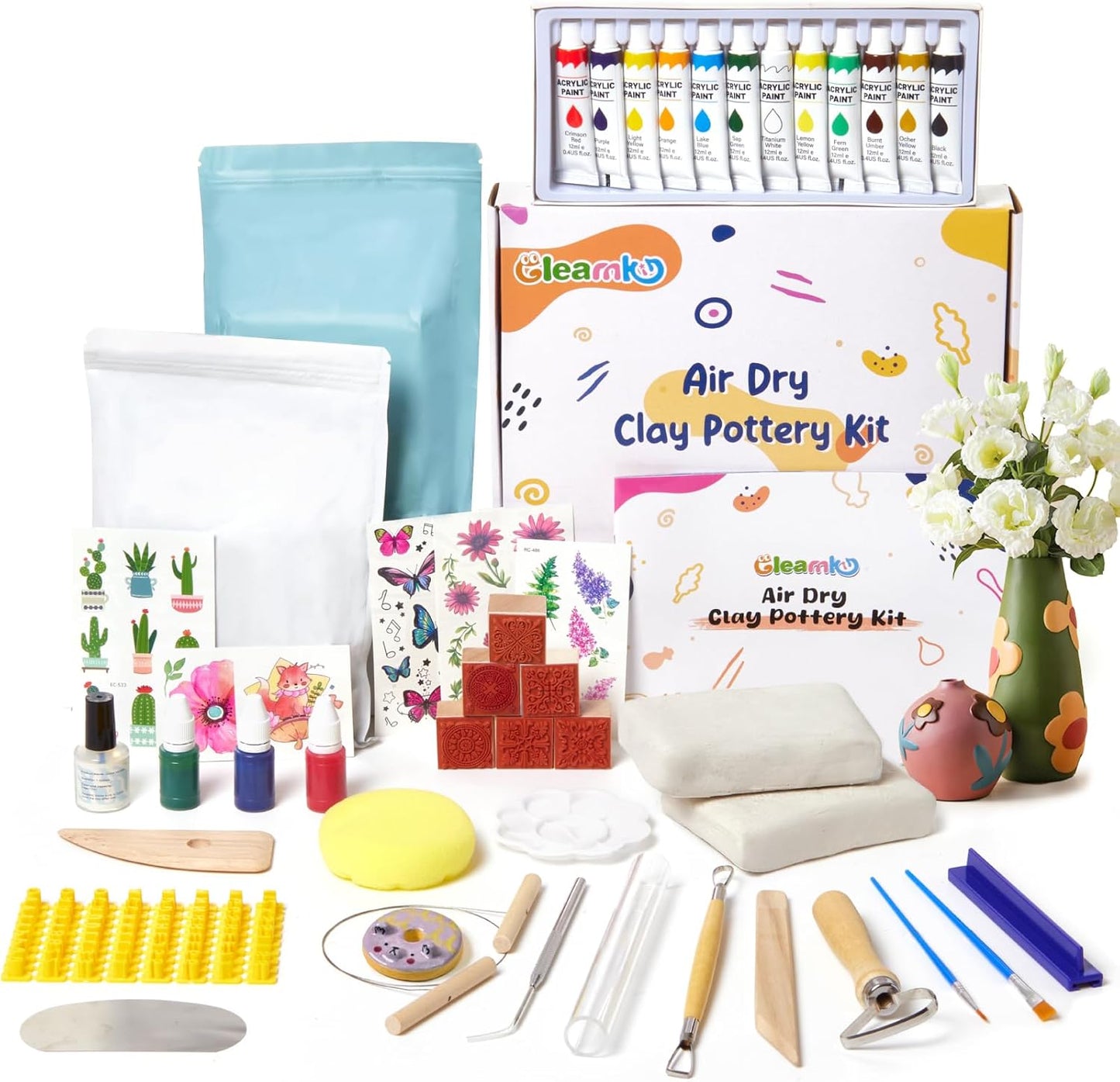 Air Dry Clay for Adults - Gleamkid Pottery Kit Review