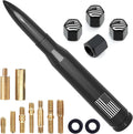 Car Truck Antenna with Tire Valve Caps American Flag - Short