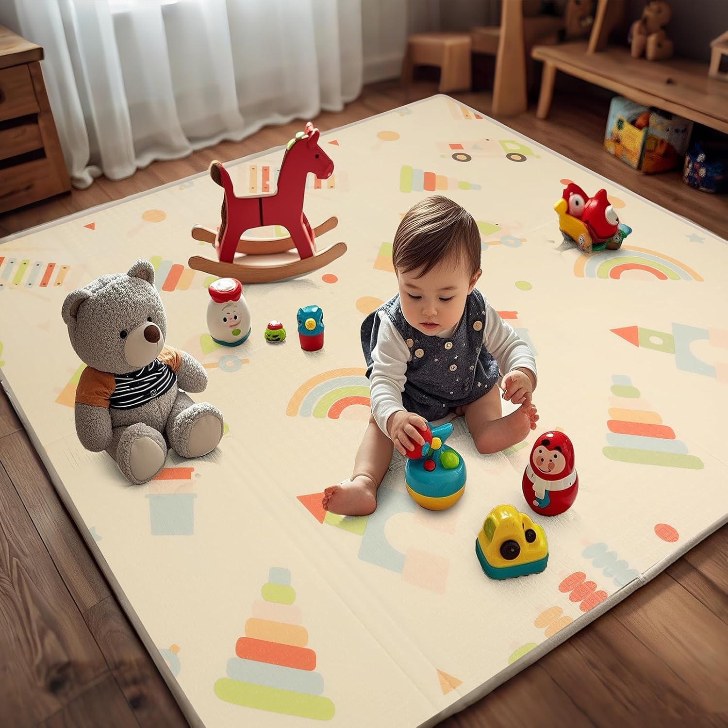 Large Reversible Baby Play Mat for Safe Crawling and Fun