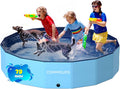 Foldable Dog Pool 79in x 16in Collapsible Hard Plastic - Large Pet