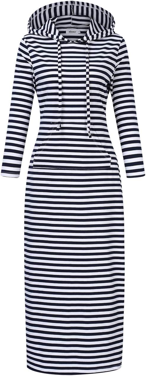 MISSKY Women's Casual Pocket Slim Pullover Maxi Dress Review