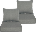 24x24 in Deep Seat Patio Cushions Set of 2 Gray - Water-Repellent