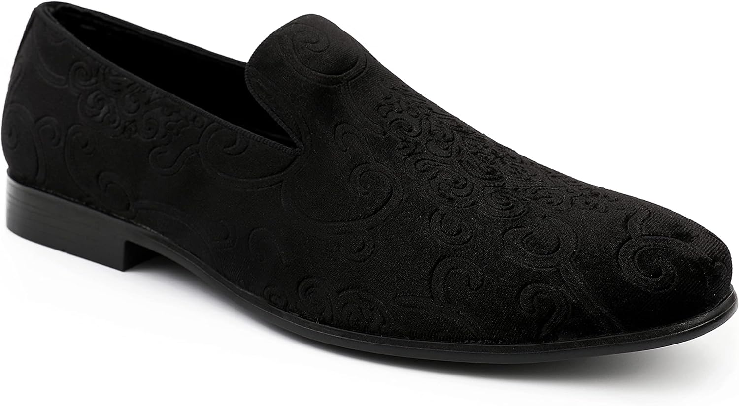 Stylish Velvet Loafers for Men with Embossed Paisley Pattern