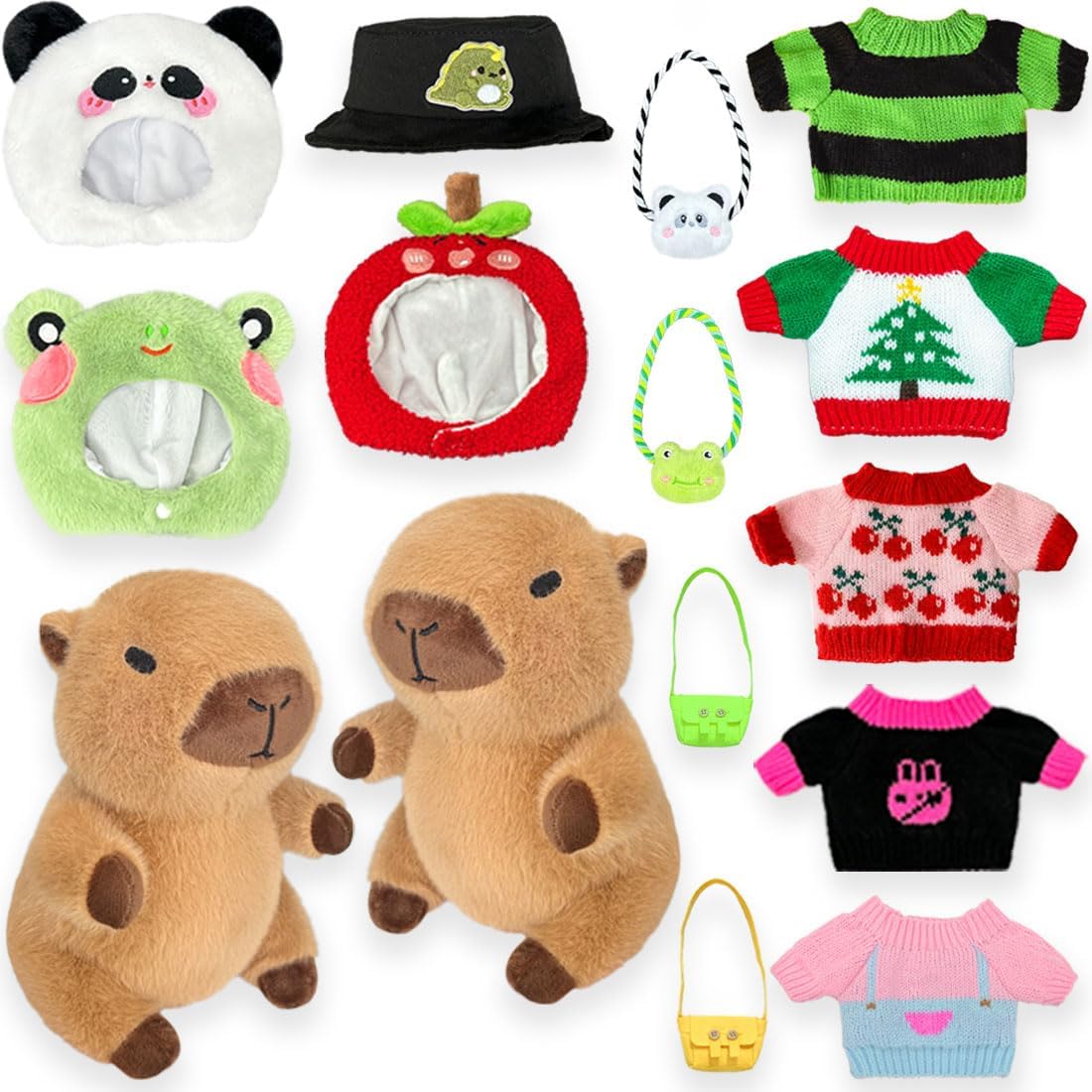 Cute Capybara Plush with Clothes for Creative Dress-Up Fun