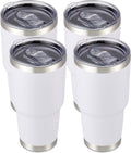 30 oz Stainless Steel Tumbler with Lid for Cold Drinks - Set of 4