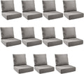 Outdoor Cushion Set 24x24x6 in Patio Seat and Back Cushions - 11-Pack