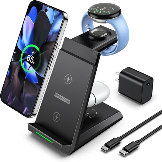 3 in 1 Wireless Charger Station for Google Pixel and More