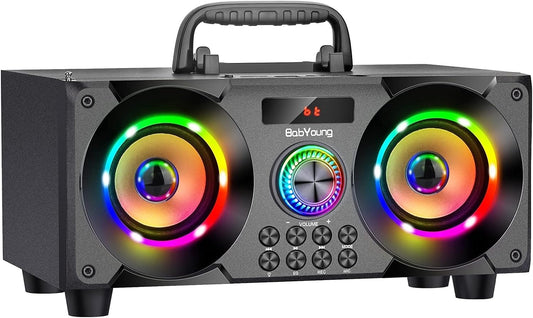 BabYoung 60W Portable Bluetooth Speaker: Powerful Bass & Vibrant Lights