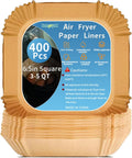Non-Stick Air Fryer Liners: 400 Pcs - Oil-Proof & Unbleached