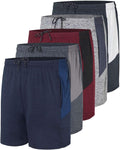Men's 5 in Inseam Dry-Fit Running Workout Shorts 5-Pack - Pockets Real
