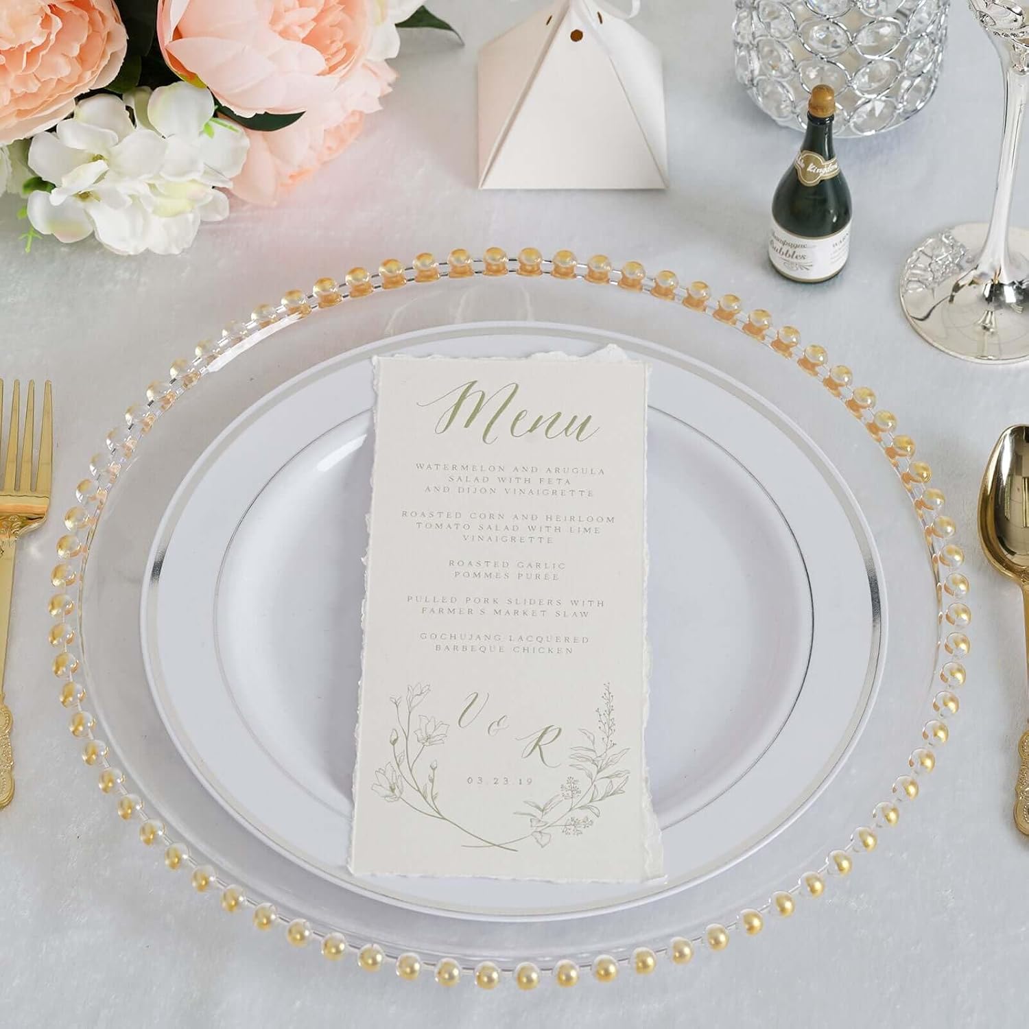 Enhance Dining Elegance with Gold Acrylic Chargers!