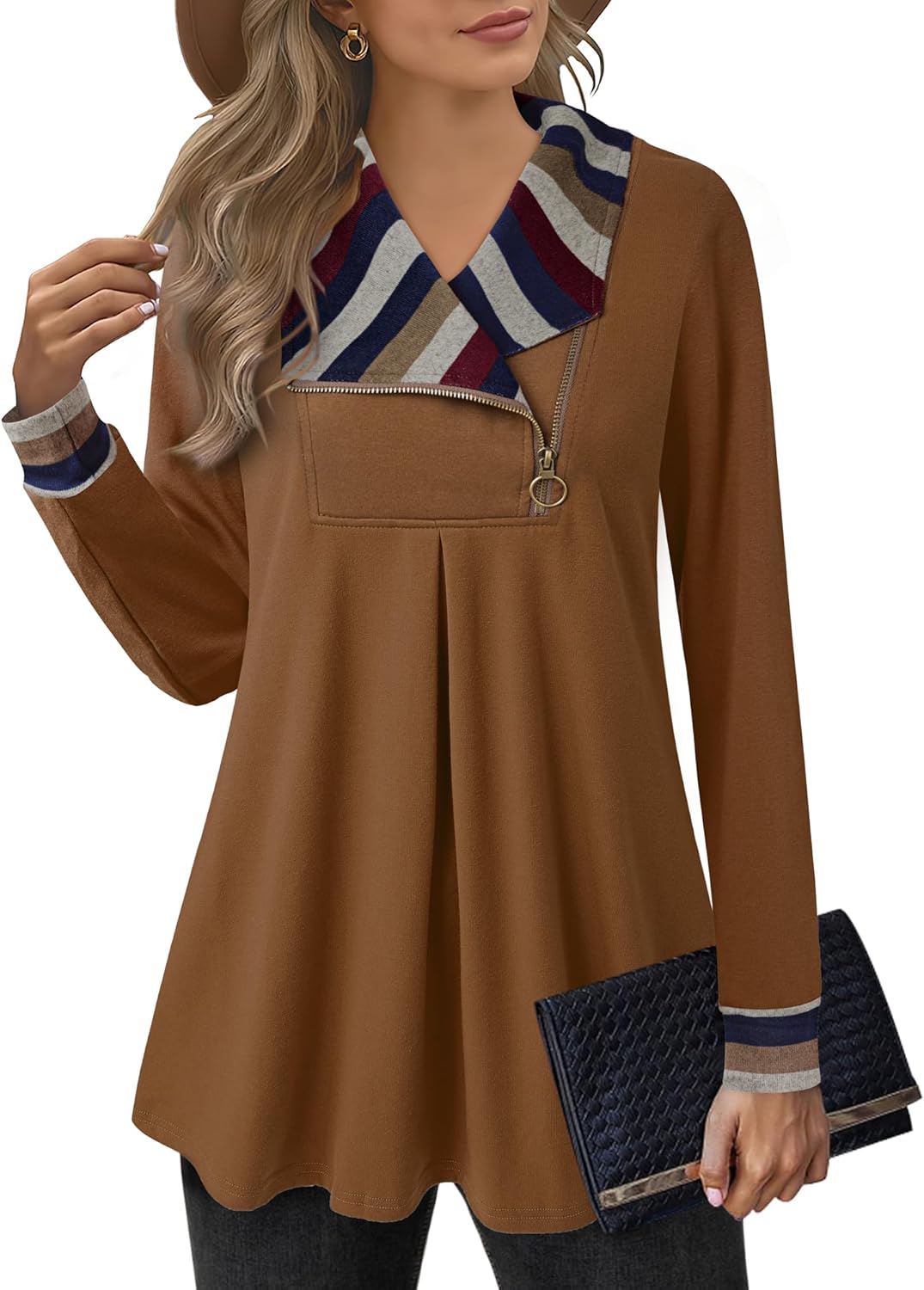 VALOLIA Women's Casual Swing Sweatshirt Long Sleeve Pullover
