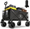 Collapsible Wagon Cart with Silent All-Terrain Wheels for Outdoor Use