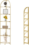 Crofy Foldable 6 Tier Corner Shelf - Space-Saving Gold Corner Rack