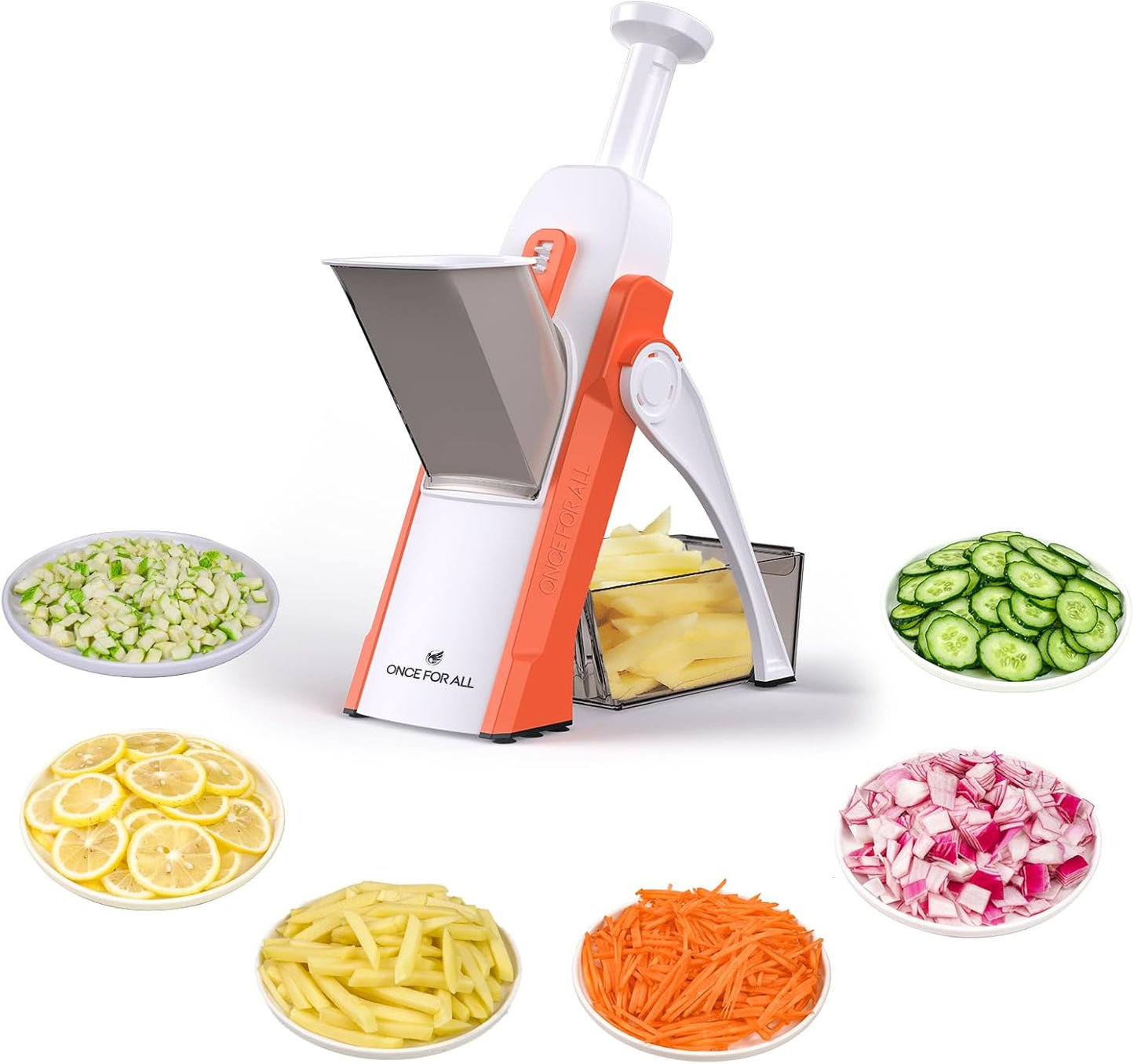 ONCE FOR ALL Safe Mandoline Slicer for Fast Meal Prep