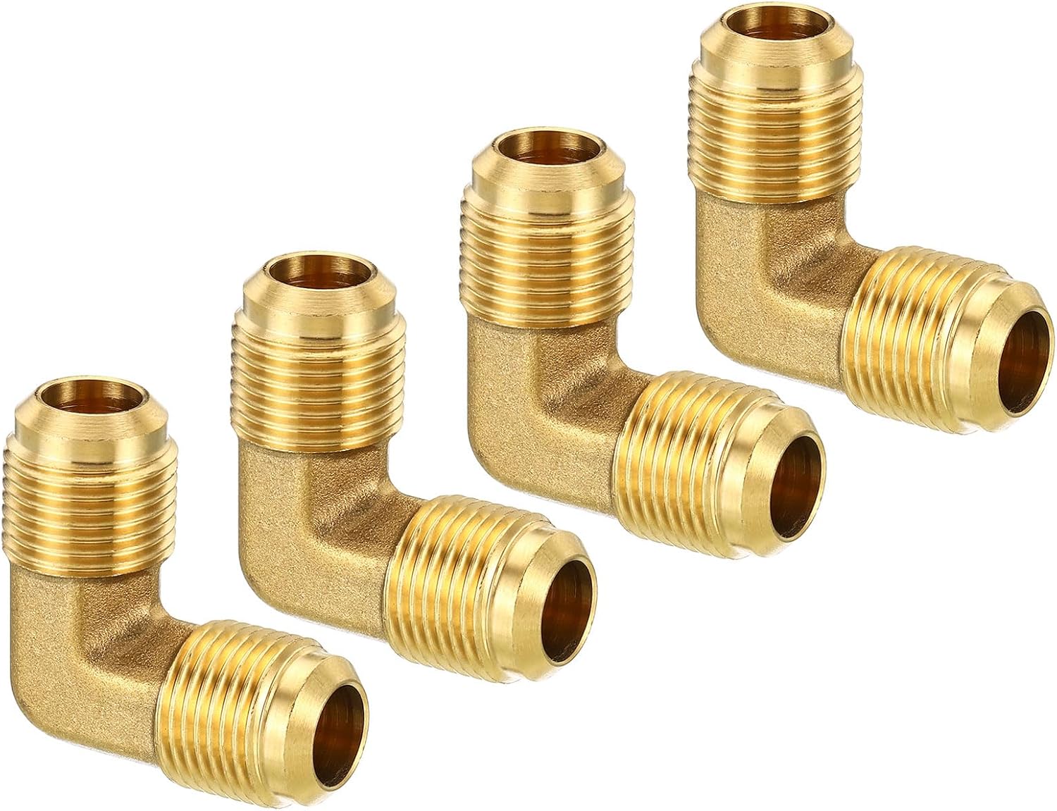 4 Pack Brass Flare Elbows: Ideal for AC & Plumbing