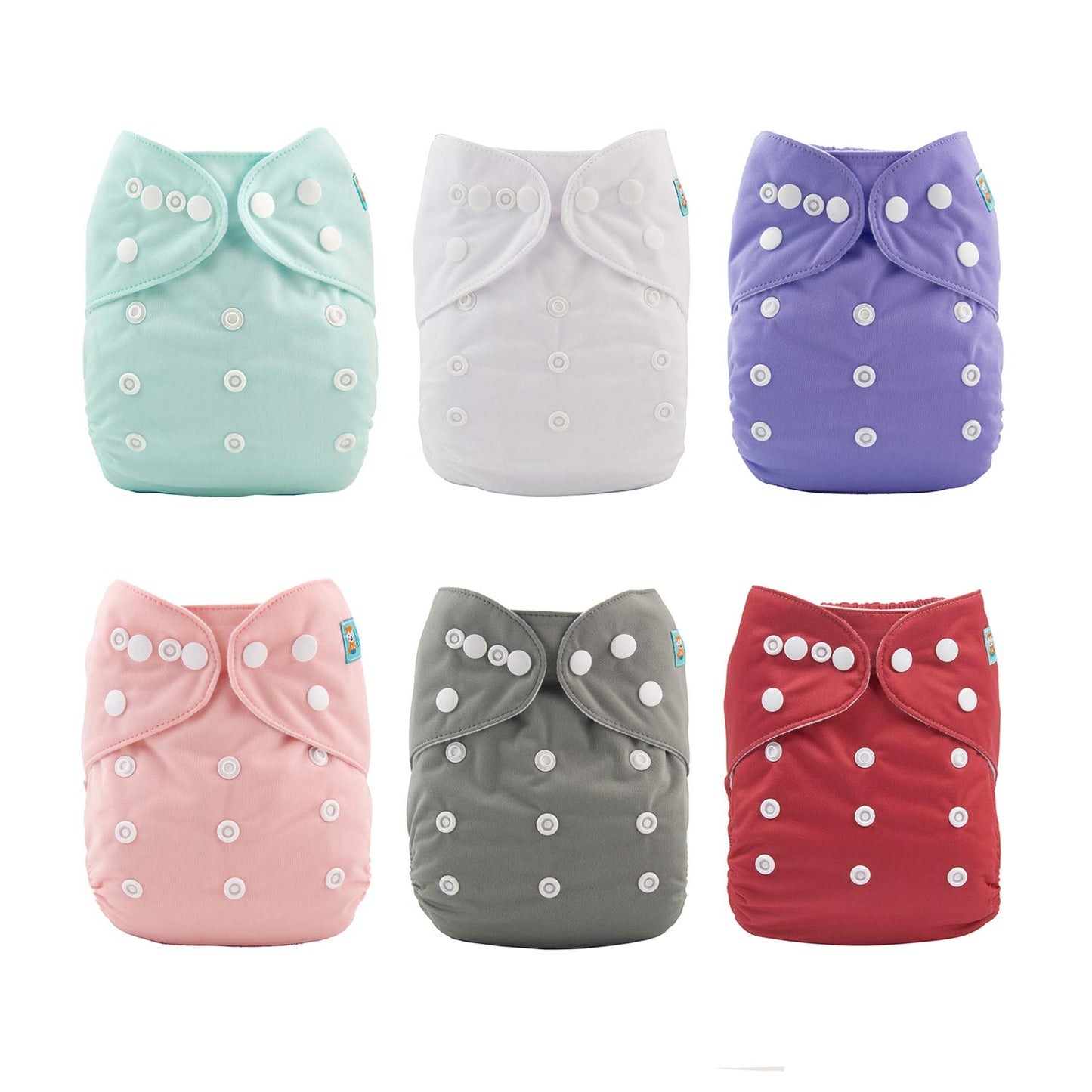 ALVA 6 Pack Cloth Diaper Set - Adjustable & Reusable for Happy Babies