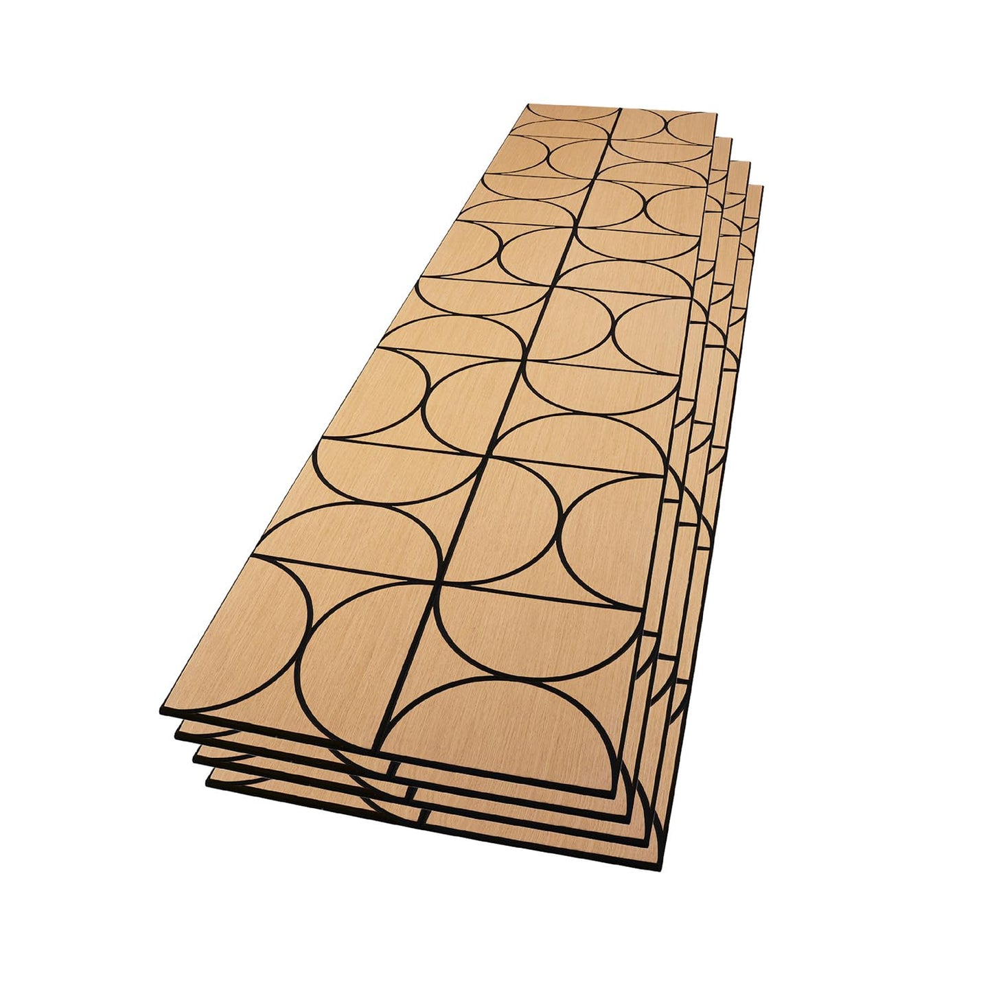 WVH Oak Circle Geometric Wood Veneer Acoustic Panels 4 Pack