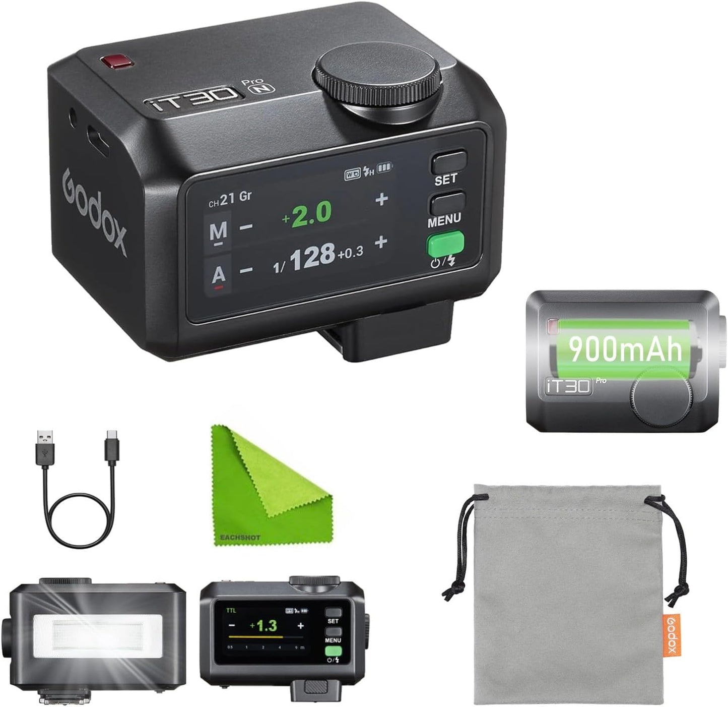 Godox iT30Pro Mini TTL Flash with Touchscreen for Nikon Cameras