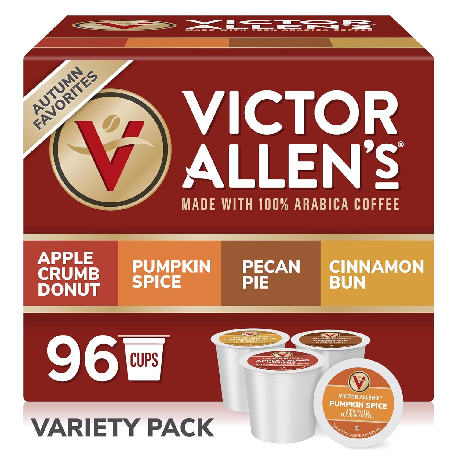 Victor Allen's Coffee Autumn Favorites Variety Pack - 96 Pods