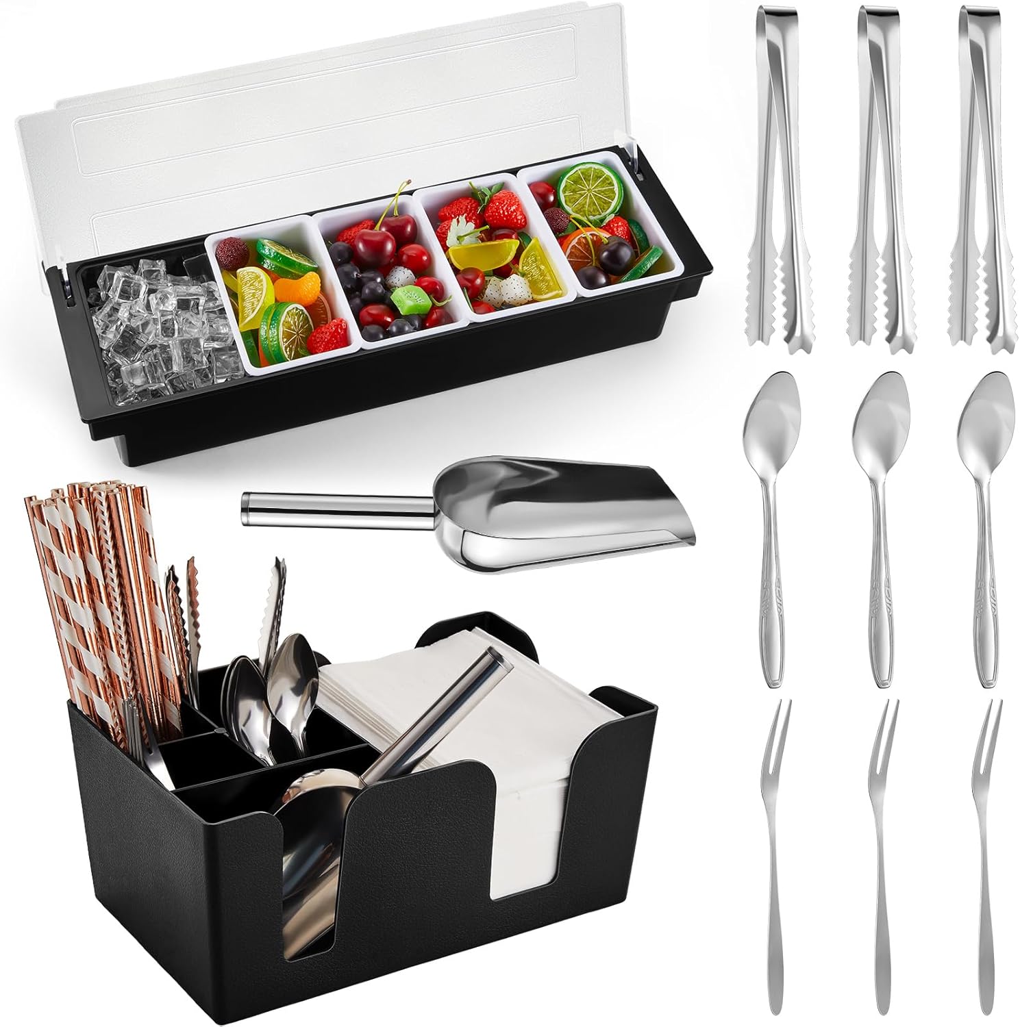 Garnish Tray with Lid for Food Serving and Organization