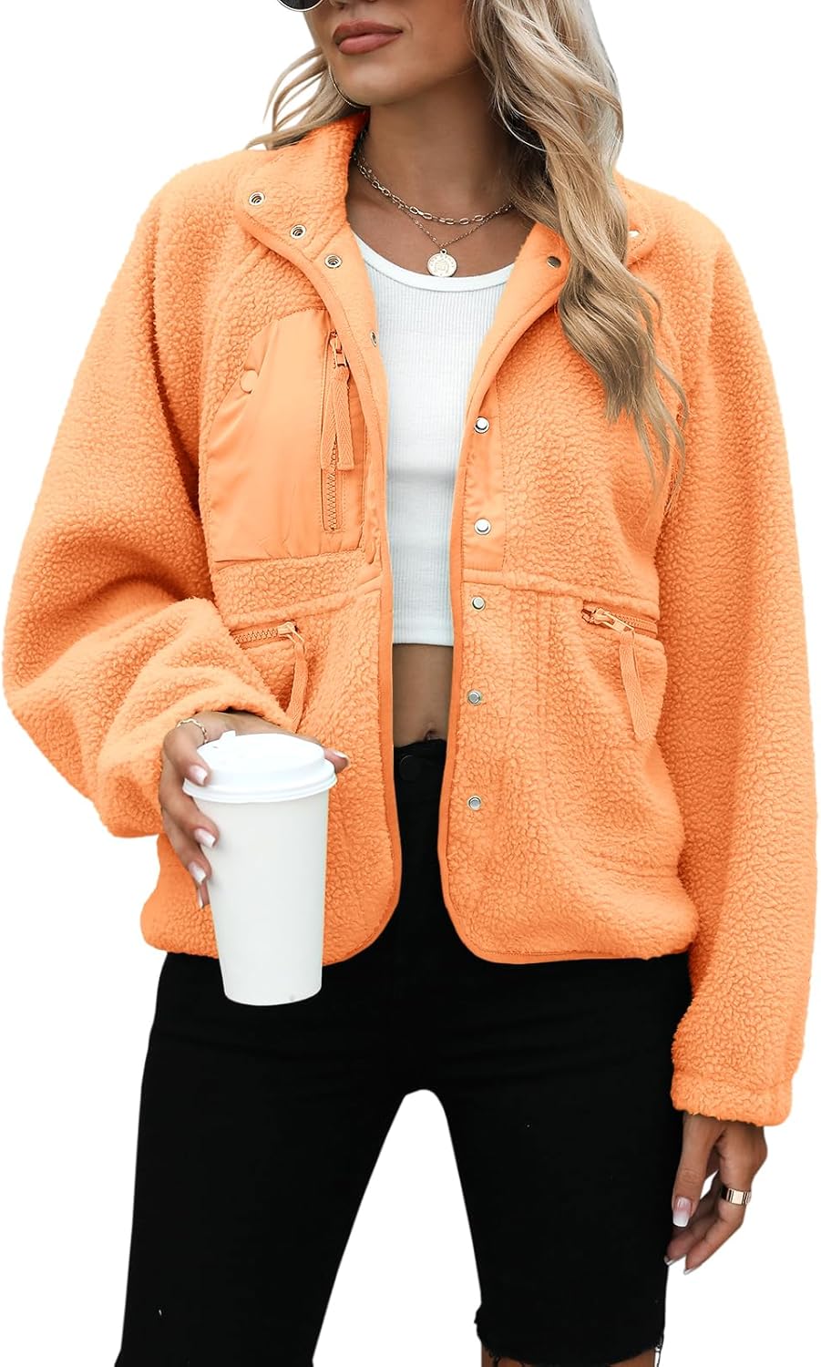 Yanekop Womens Fleece Jacket - Cozy Sherpa Winter Outerwear