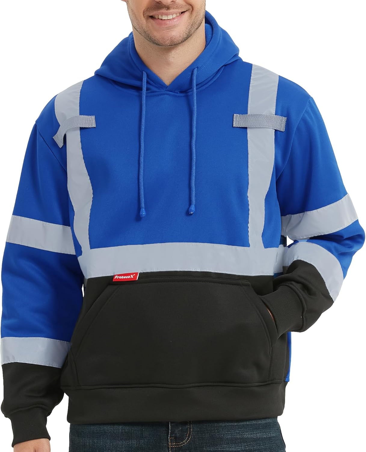 ProtectX Hi Vis Hoodie for Men Women Safety Sweatshirt Reflective