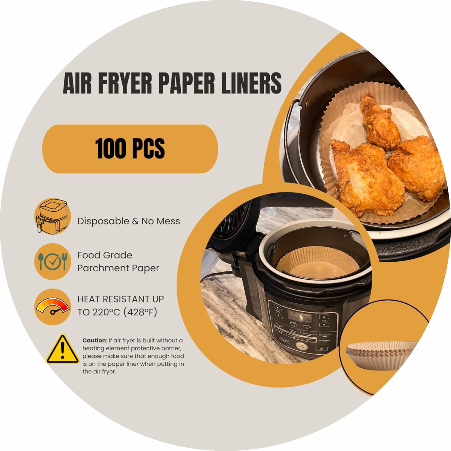 Nonstick Air Fryer Liners - Hassle-Free Cooking!