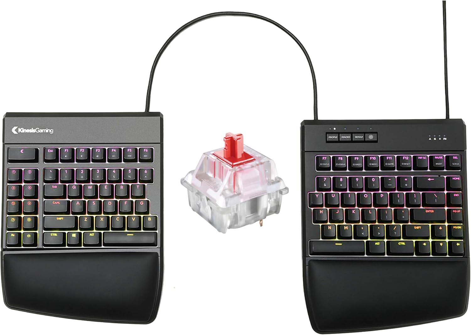 KINESIS RGB Split Mechanical Keyboard | Ergonomic | Cherry MX Linear Red | Customizable