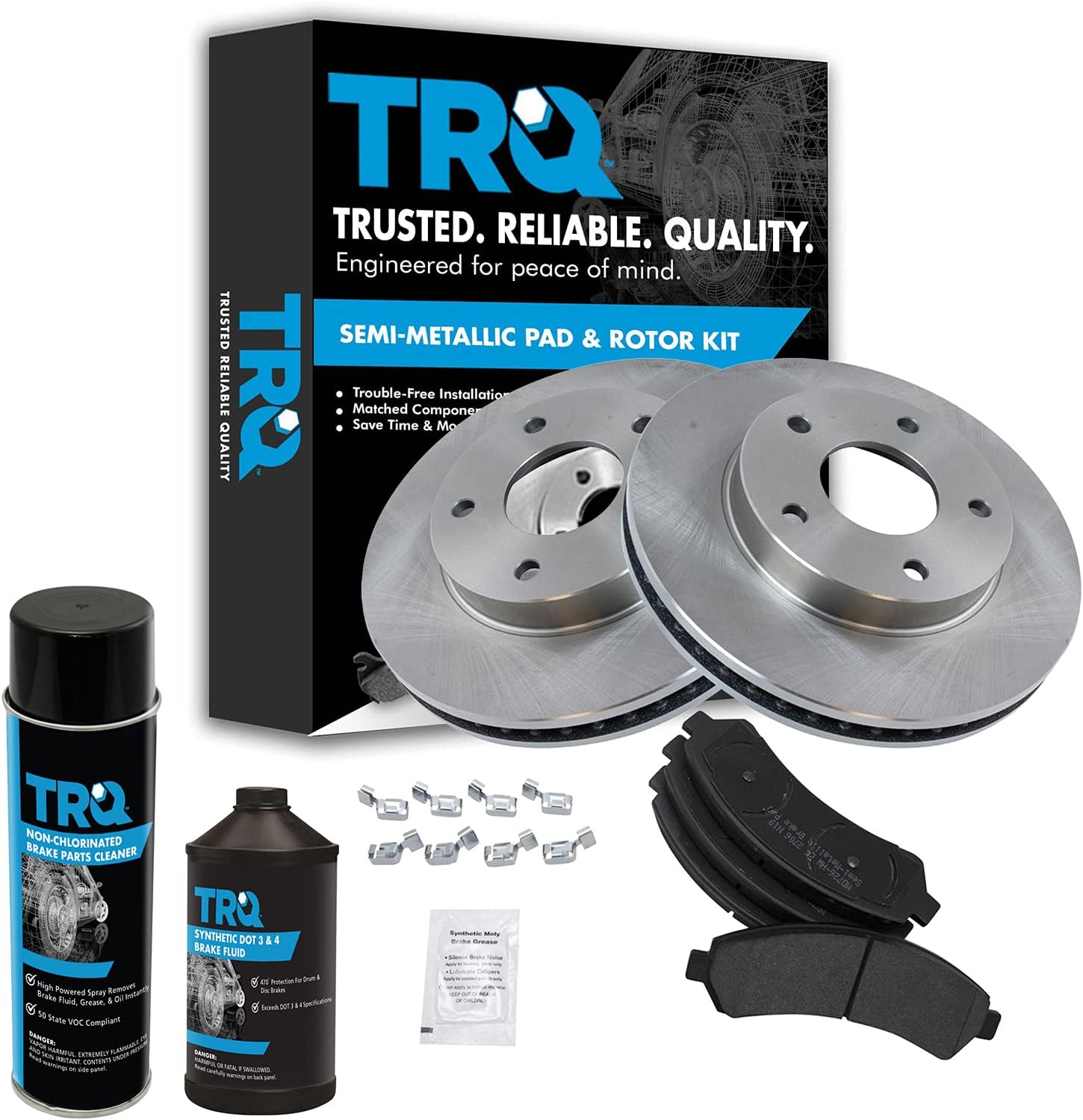 TRQ Front Brake Pad & Rotor Kit for Chevrolet Blazer & S10