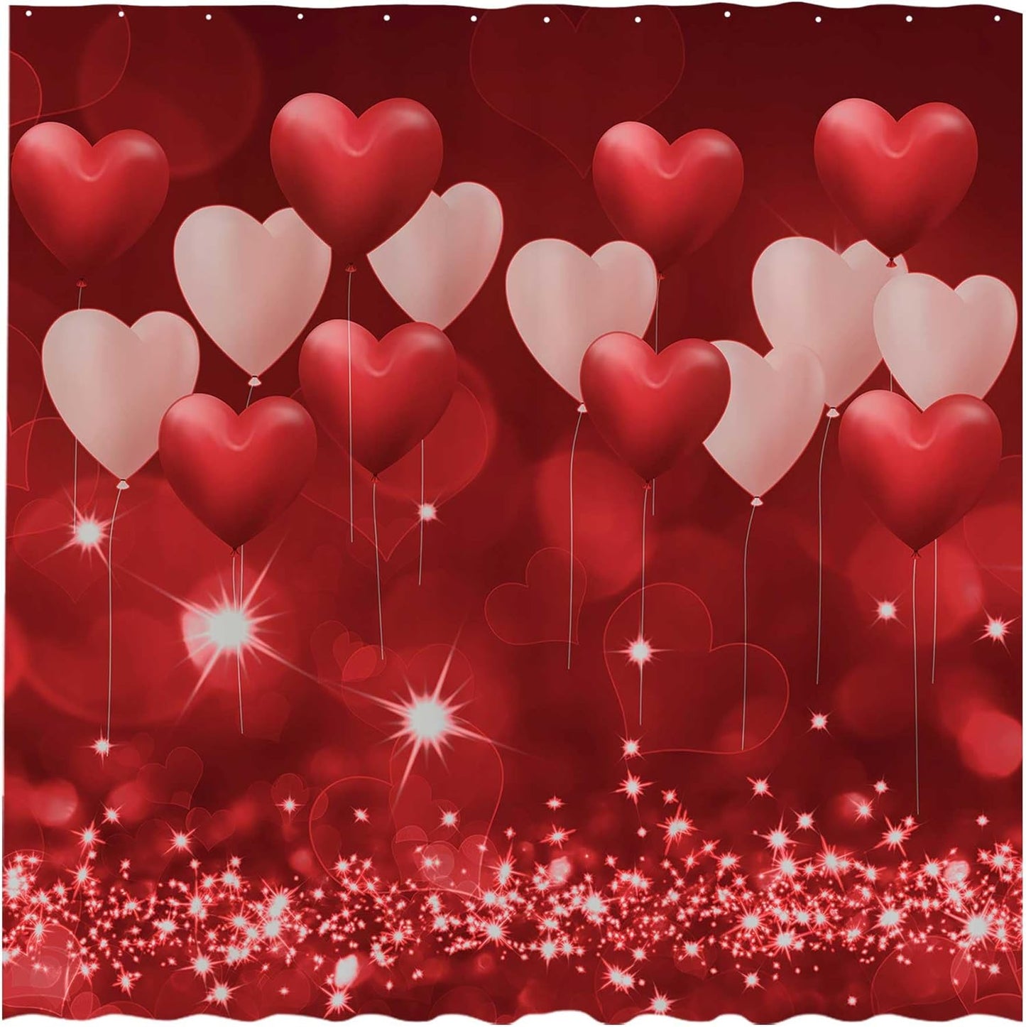 Romantic Valentines PEVA Shower Curtain Set
