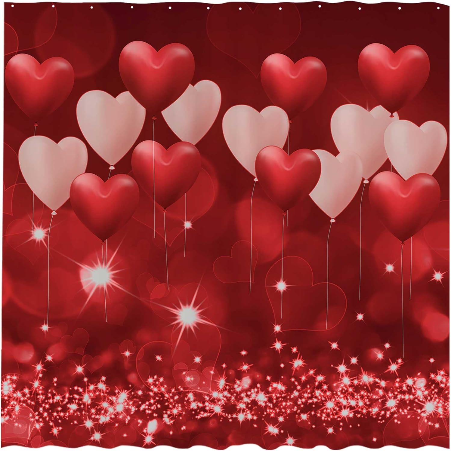 Romantic Valentines PEVA Shower Curtain Set
