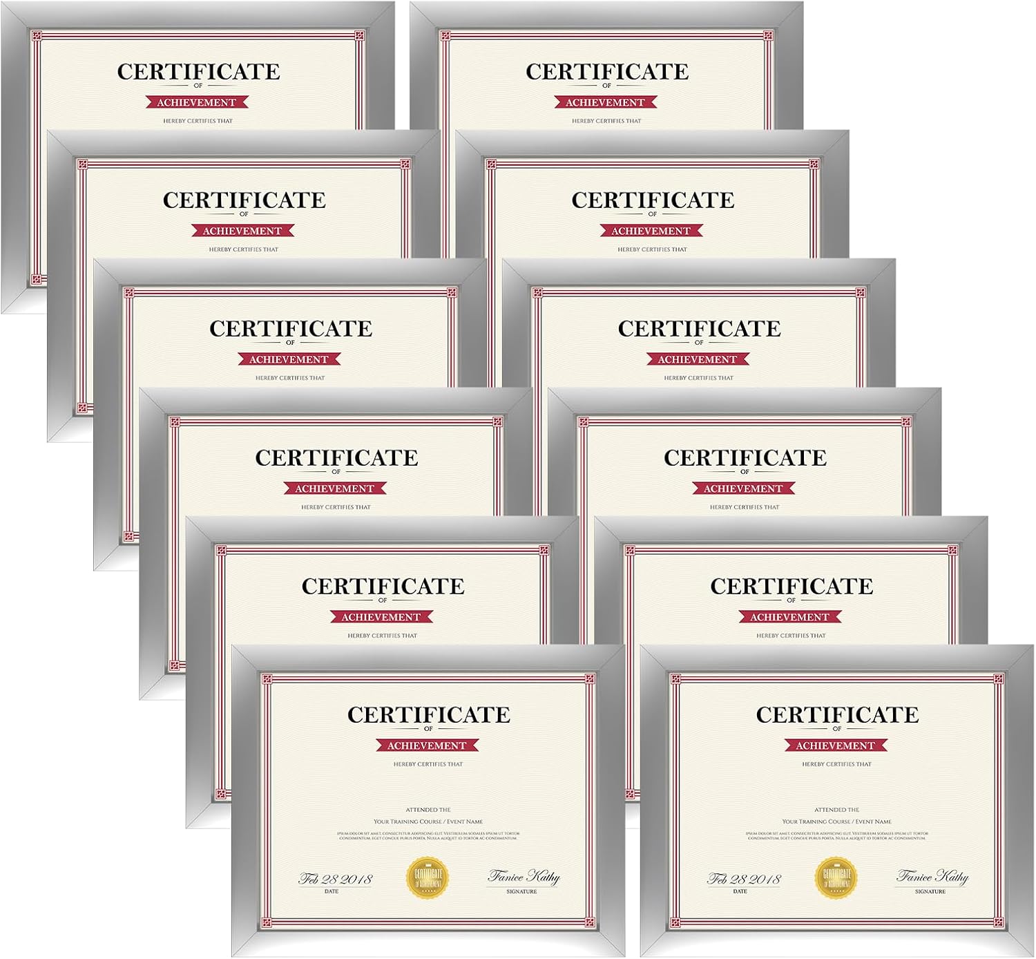 Elegant 8.5x11 Picture Frame Set of 12 for Stylish Displays