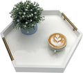 Serving Tray with Polished Metal Handles - Modern Large Ottoman Tray