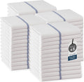 LANE LINEN Kitchen Towels Bulk Set - 48 Pack Blue Stripe 15x25