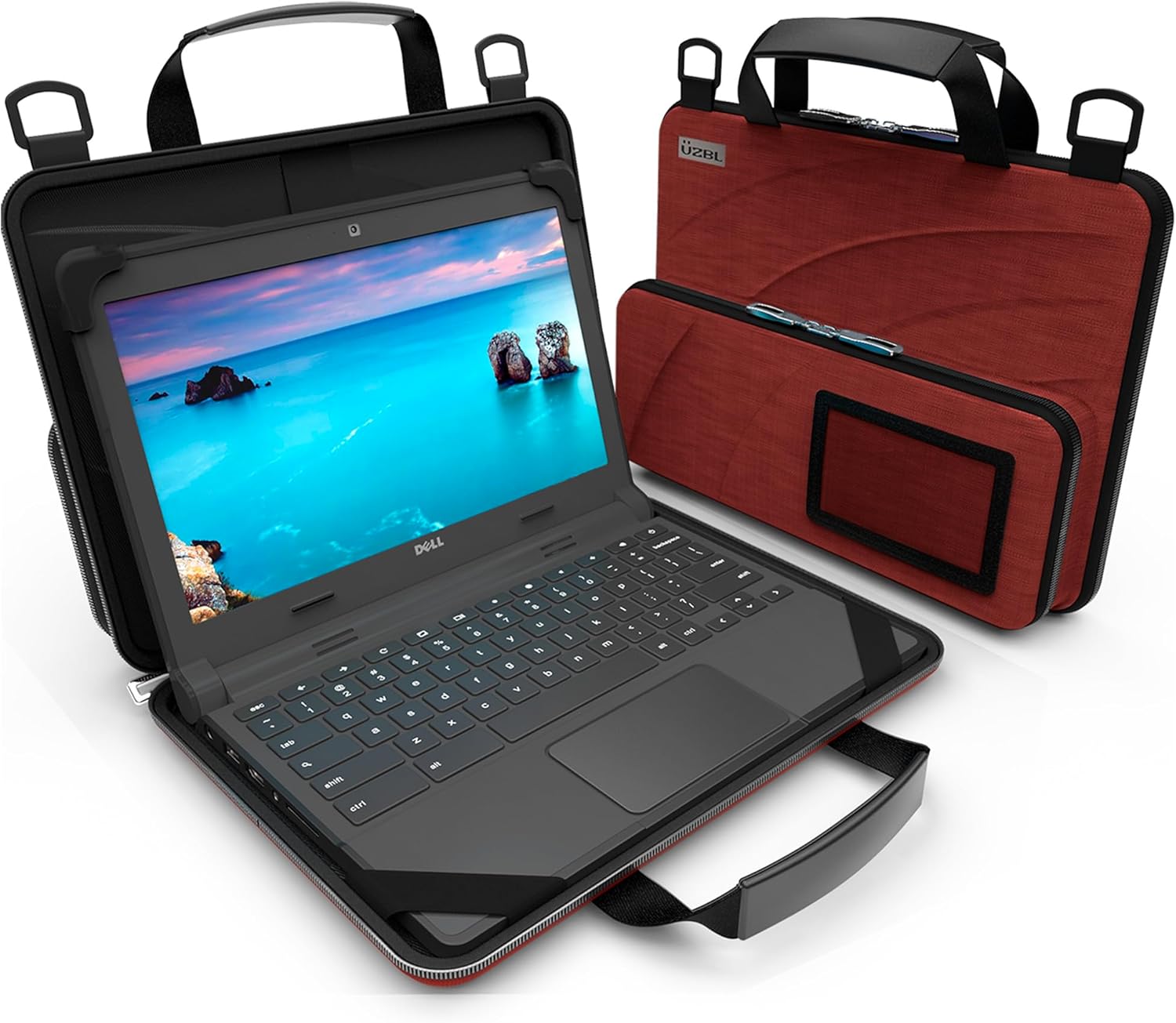 13-14 Inch Chromebook Protective Hard Case with Pouch & Strap