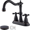 Oil Rubbed Bronze Bathroom Faucet with Antique Design and Drain