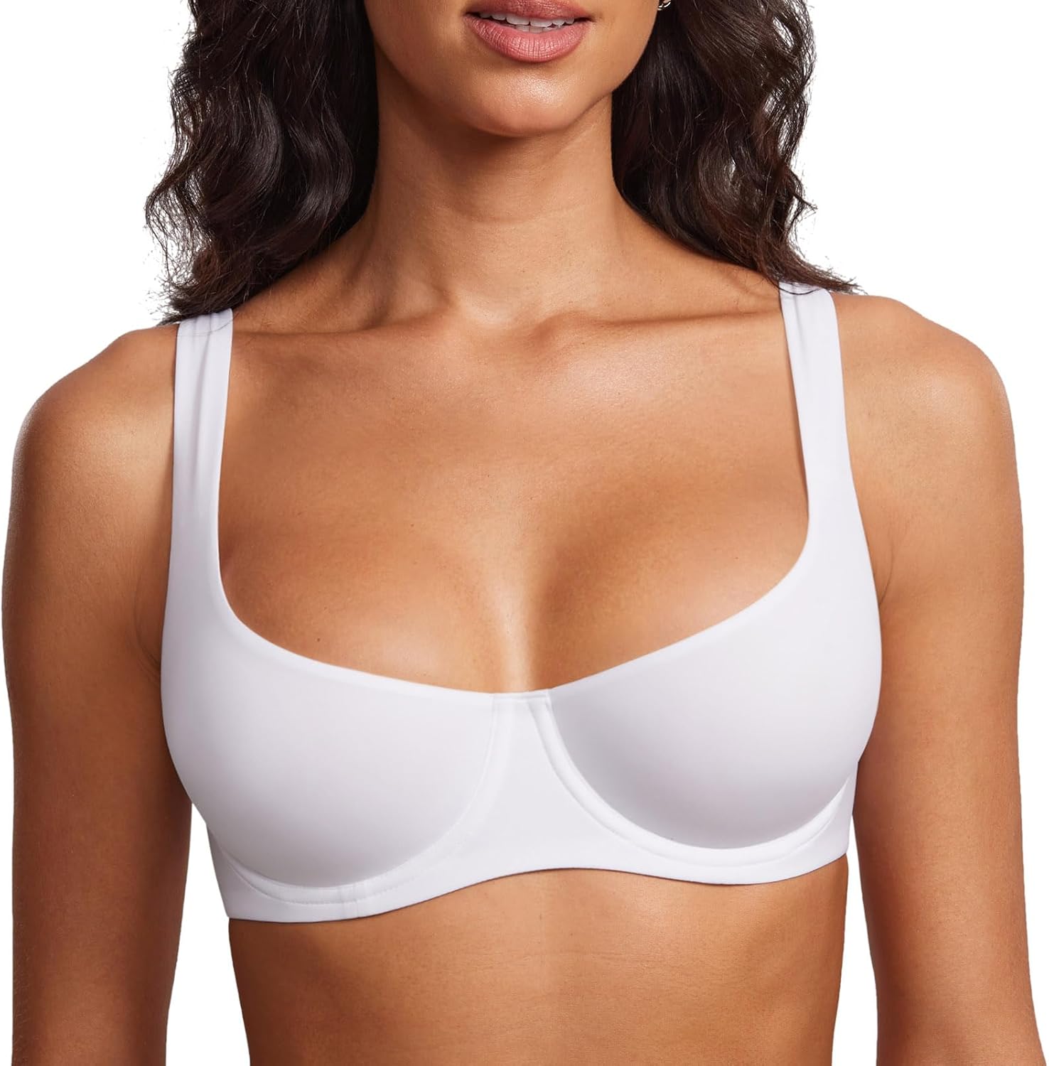 DOBREVA Women's Unlined Balconette Bra for Plus Size Comfort