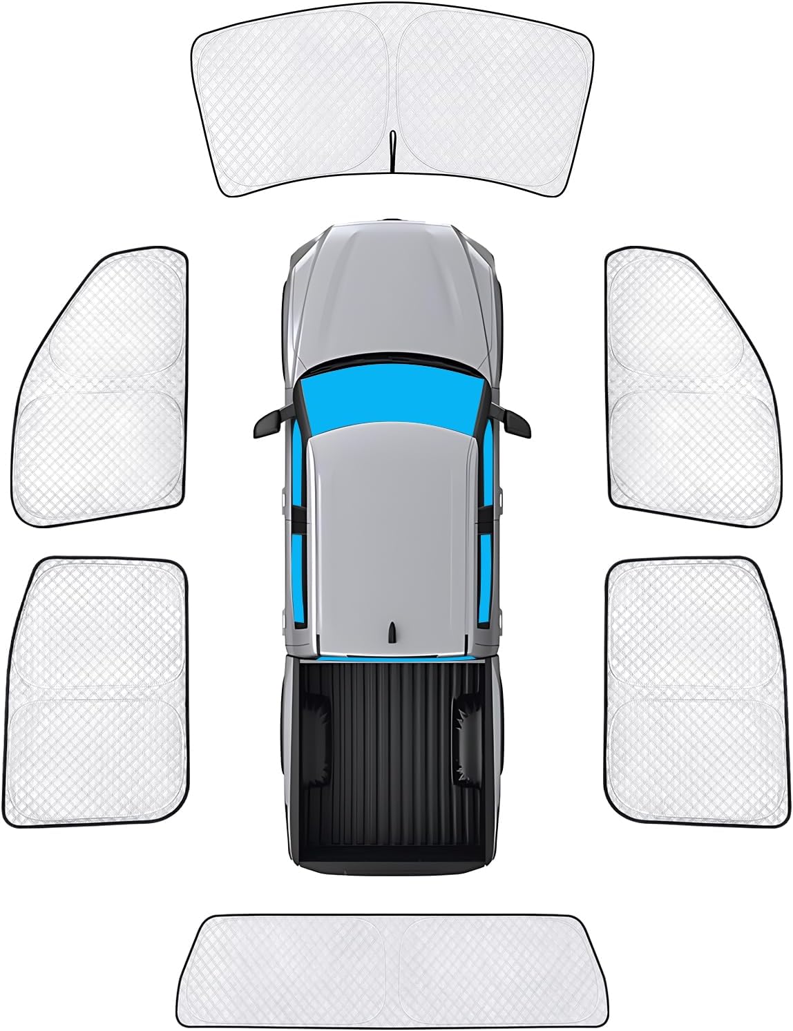 KMF 6pcs Full Window Sun Shade for Toyota Tundra 2022-2025