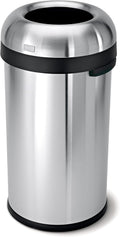 60 Liter Bullet Open Top Trash Can Brushed Stainless Steel