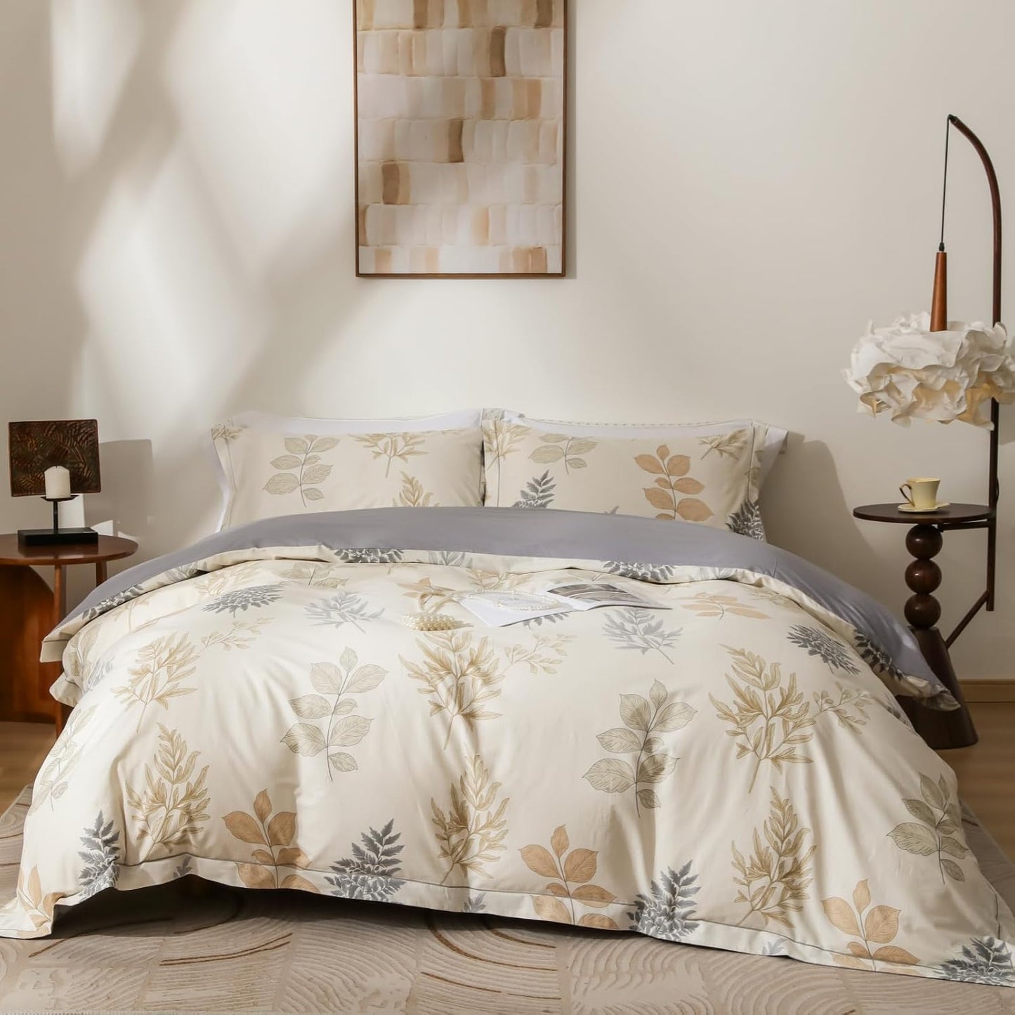 Ultra Soft Floral Pattern Duvet Cover Set for King Size Beds