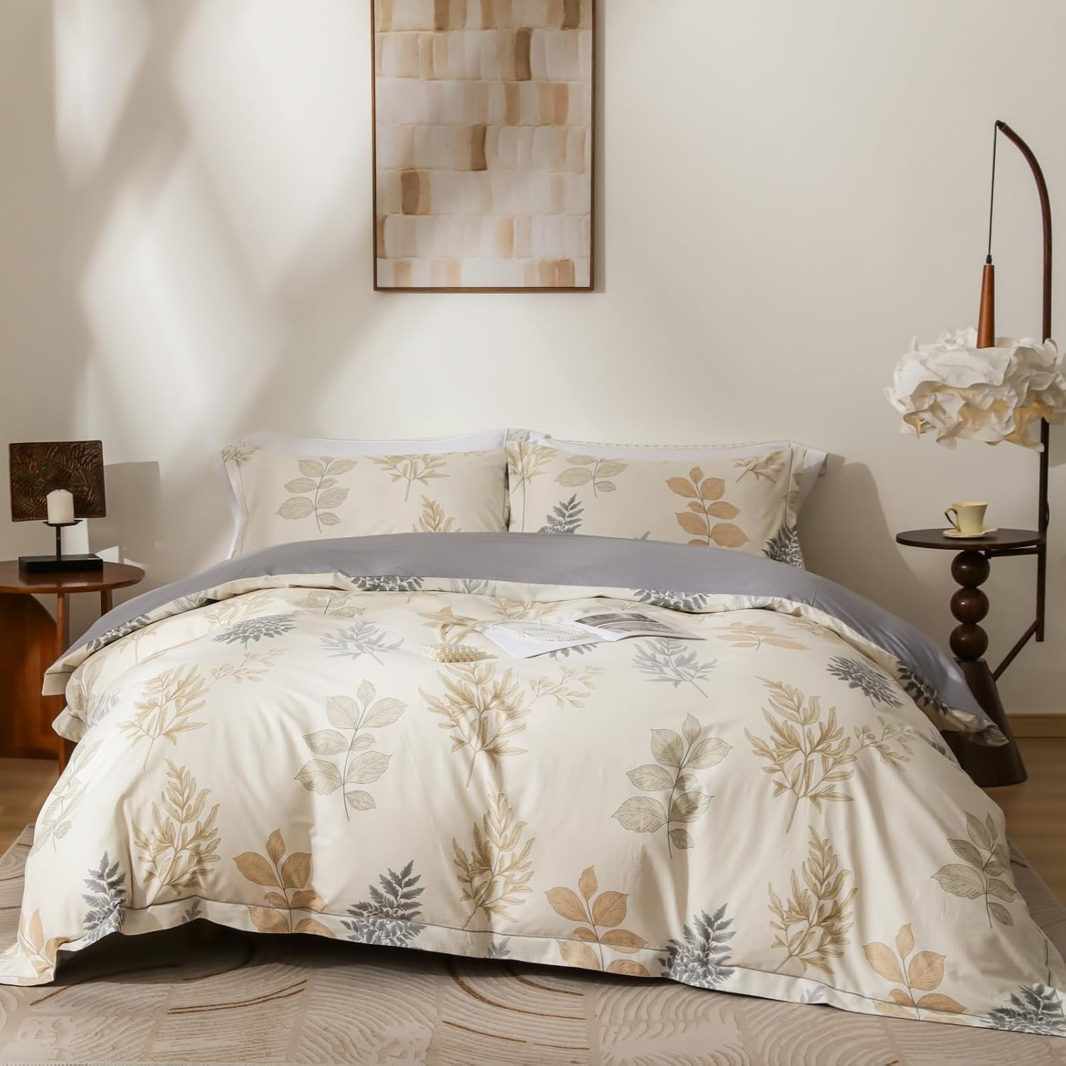 Ultra Soft Floral Pattern Duvet Cover Set for King Size Beds