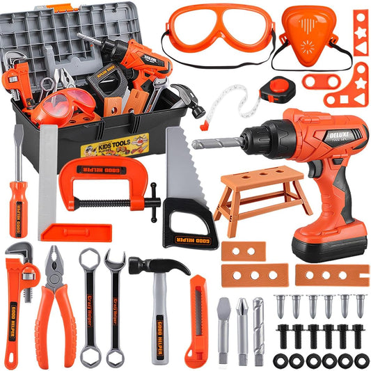 Kids Tool Set with Electronic Toy Drill for Creative Play