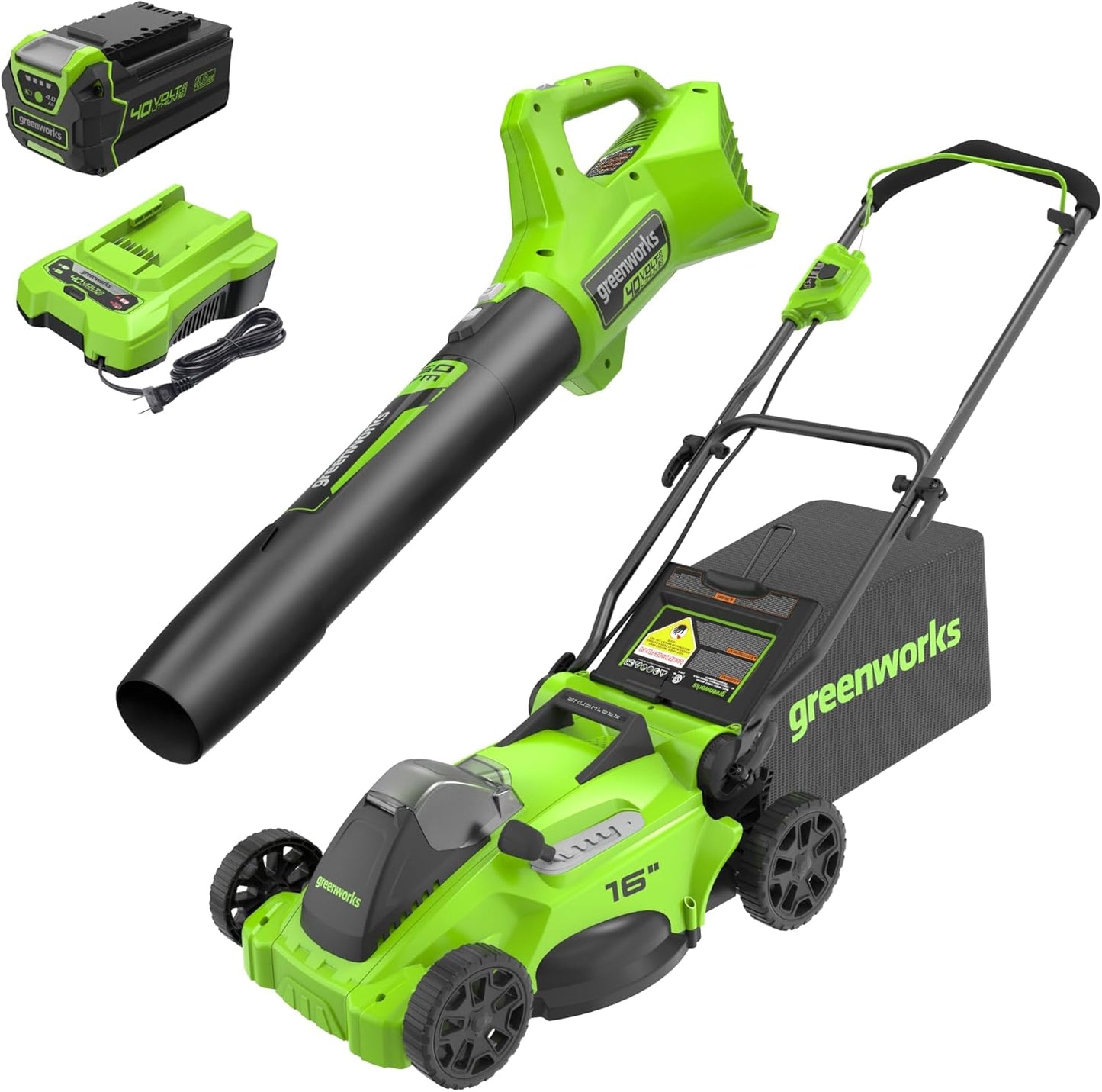 Greenworks 40V Cordless Lawn Mower and Blower Combo for Yards