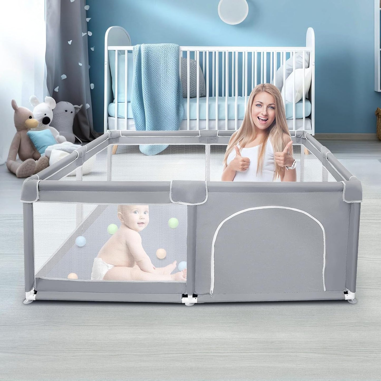 Sturdy 50x50 Baby Playpen: Safe & Breathable! 