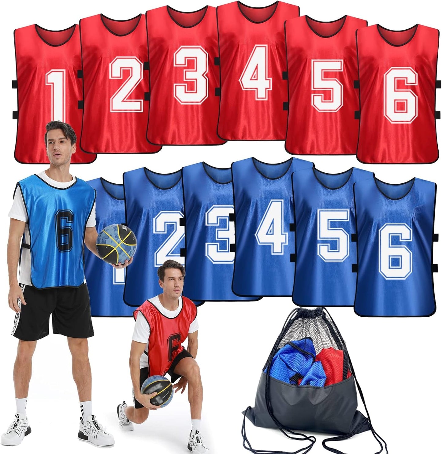 Sports Pinnies Numbered Practice Vest for Soccer Basketball Use
